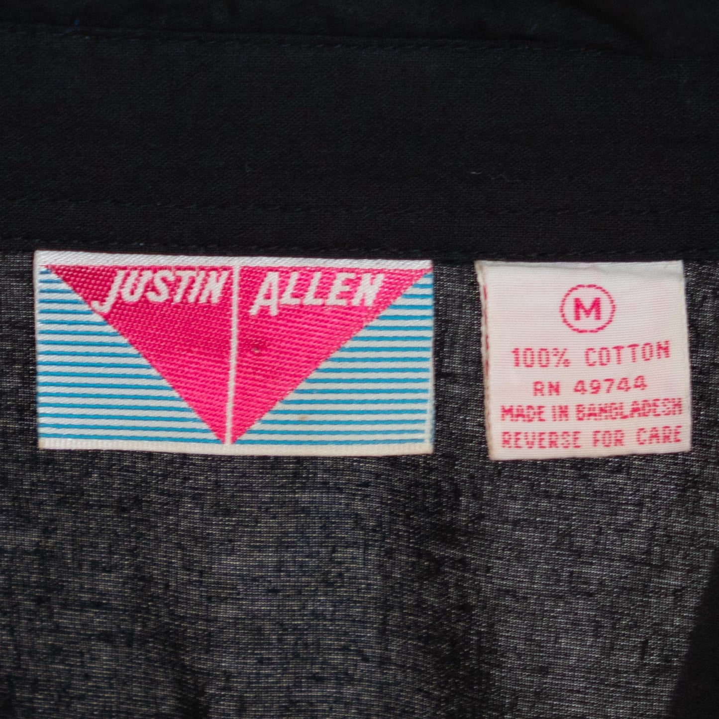 Vintage 80s Black Cotton Patch Pocket Shirt - Medium