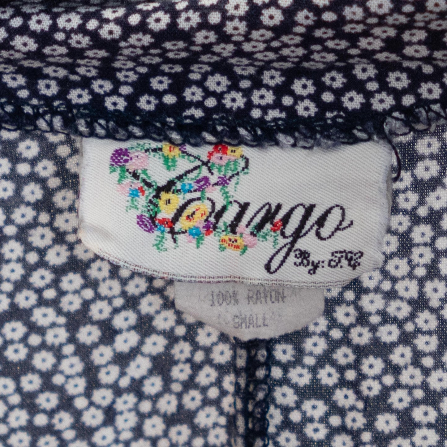 Vintage 90s Navy Blue & White Ditsy Floral Romper - Small to Medium