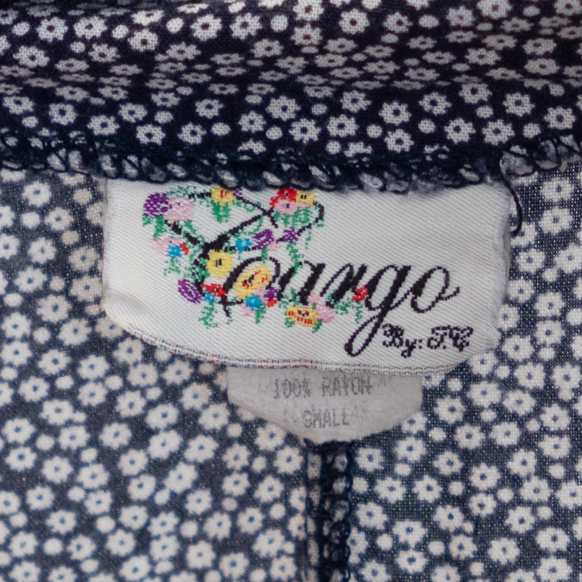 Vintage 90s Navy Blue & White Ditsy Floral Romper - Small to Medium