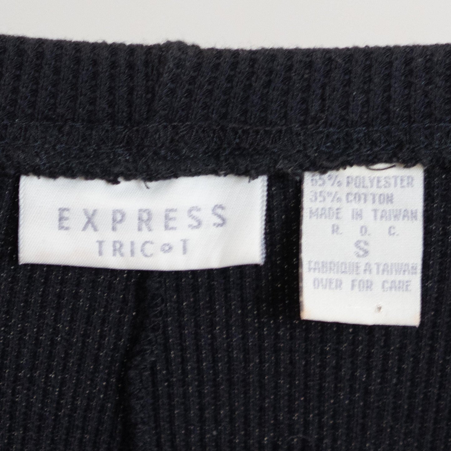 90s Express Black Waffle Knit Maxi Skirt - Small