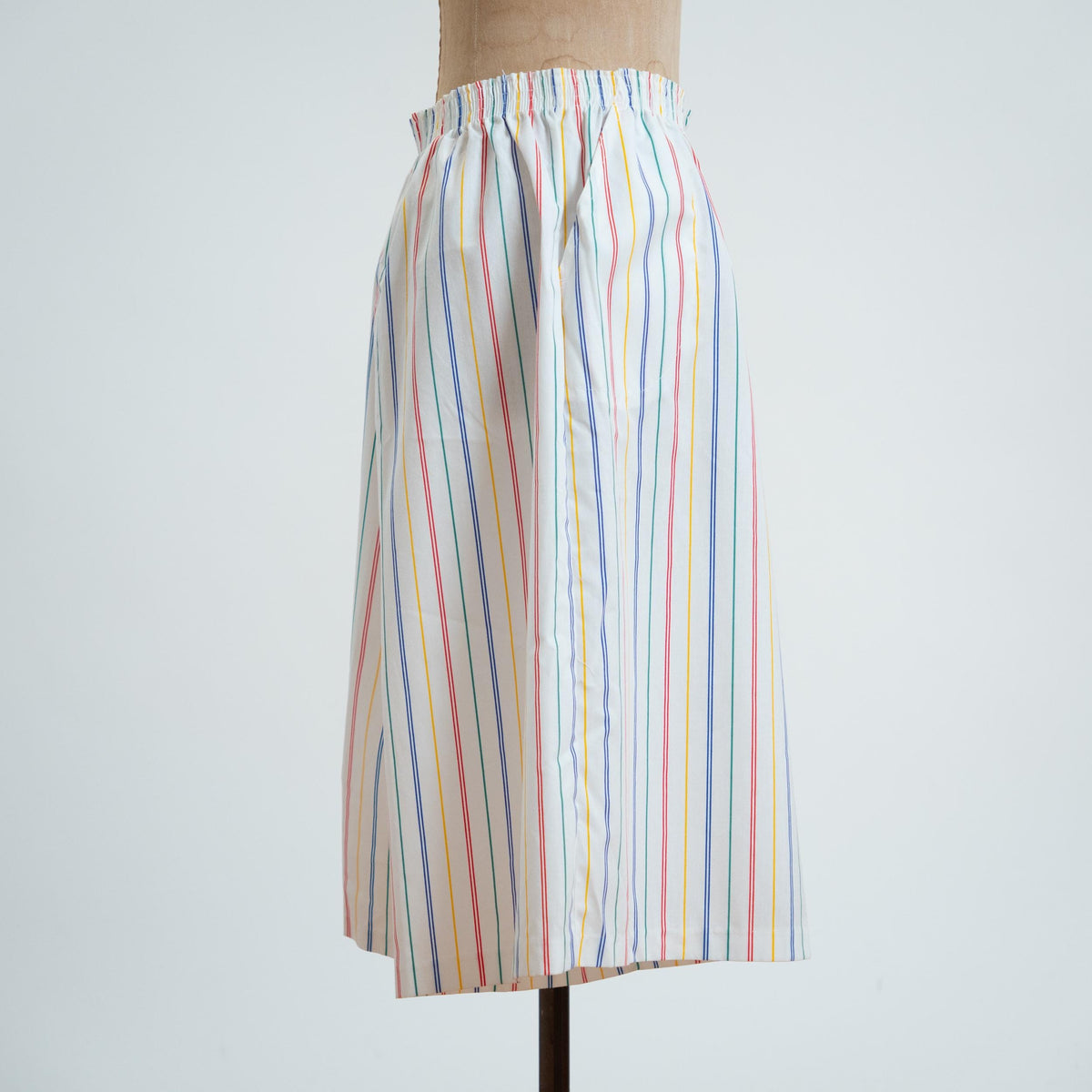 Vintage 80s Rainbow Striped Culotte Lounge Shorts - Large