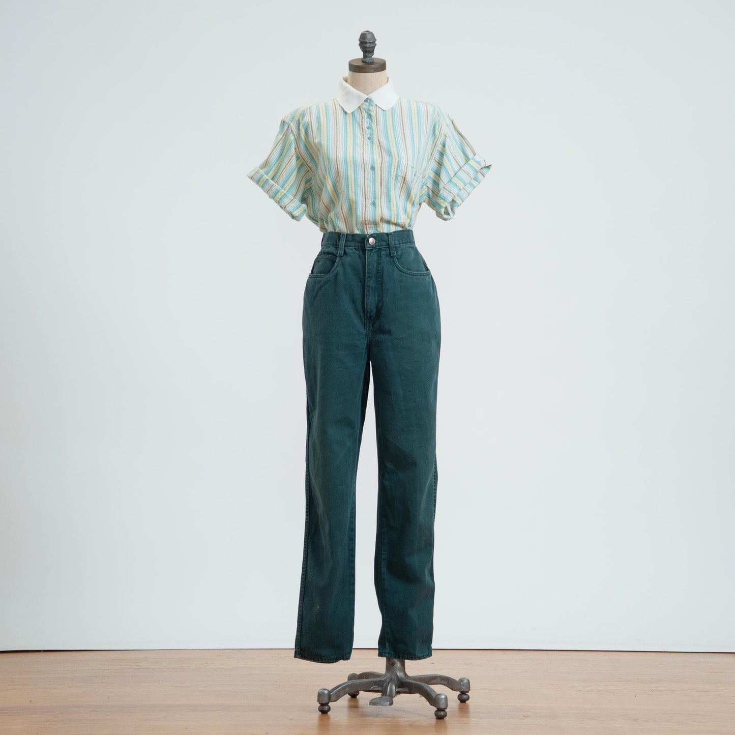 Vintage 90s Dark Green High Waisted Jeans - Medium, 29" Waist