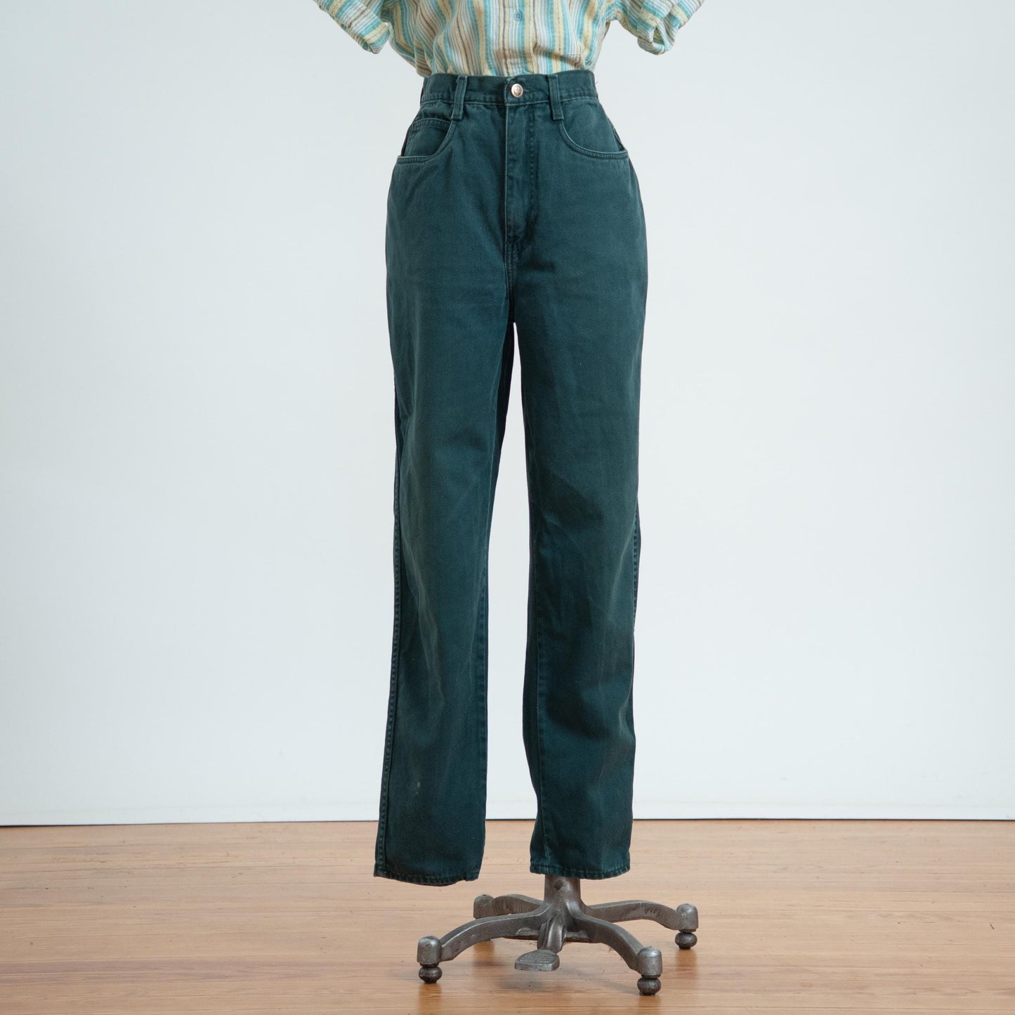 Vintage 90s Dark Green High Waisted Jeans - Medium, 29" Waist