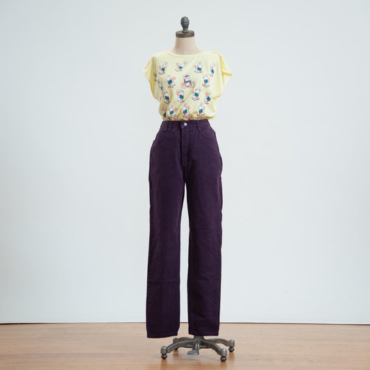 Vintage 90s Plum Purple High Waisted Jeans - Small, 26" Waist