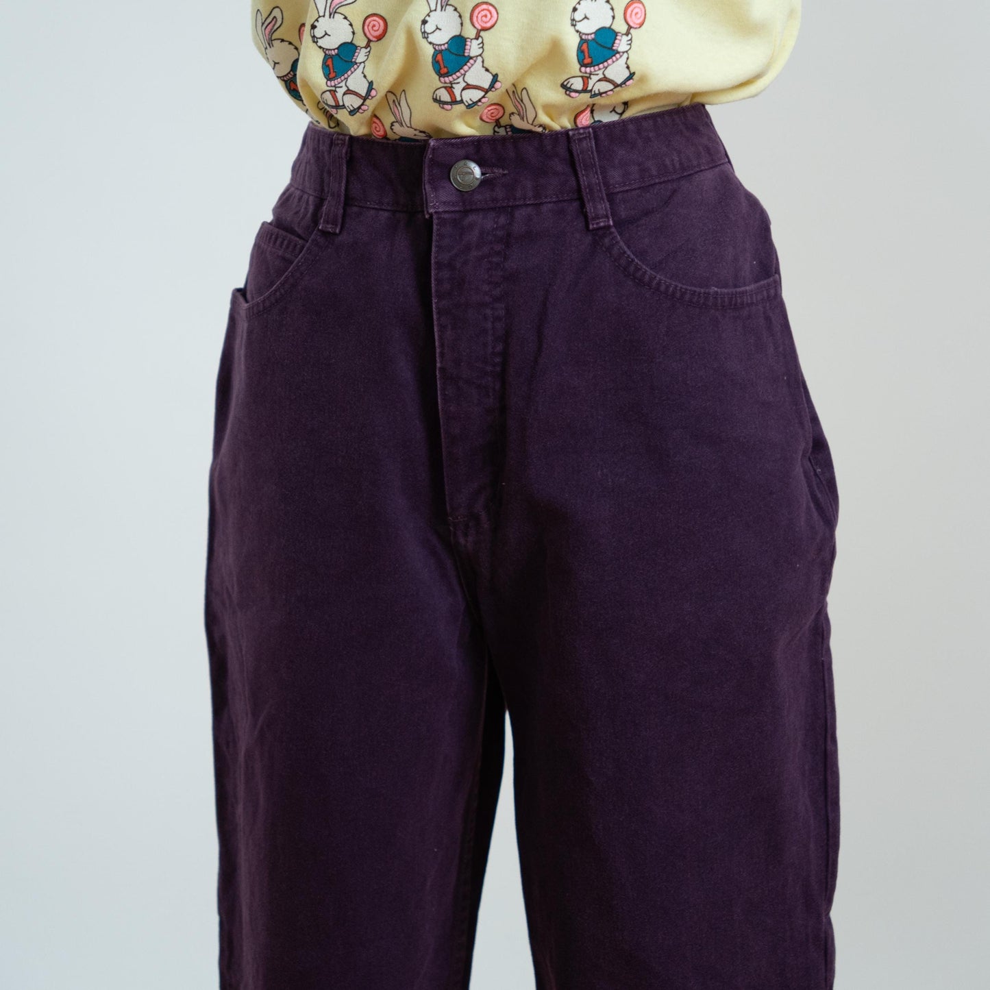 Vintage 90s Plum Purple High Waisted Jeans - Small, 26" Waist