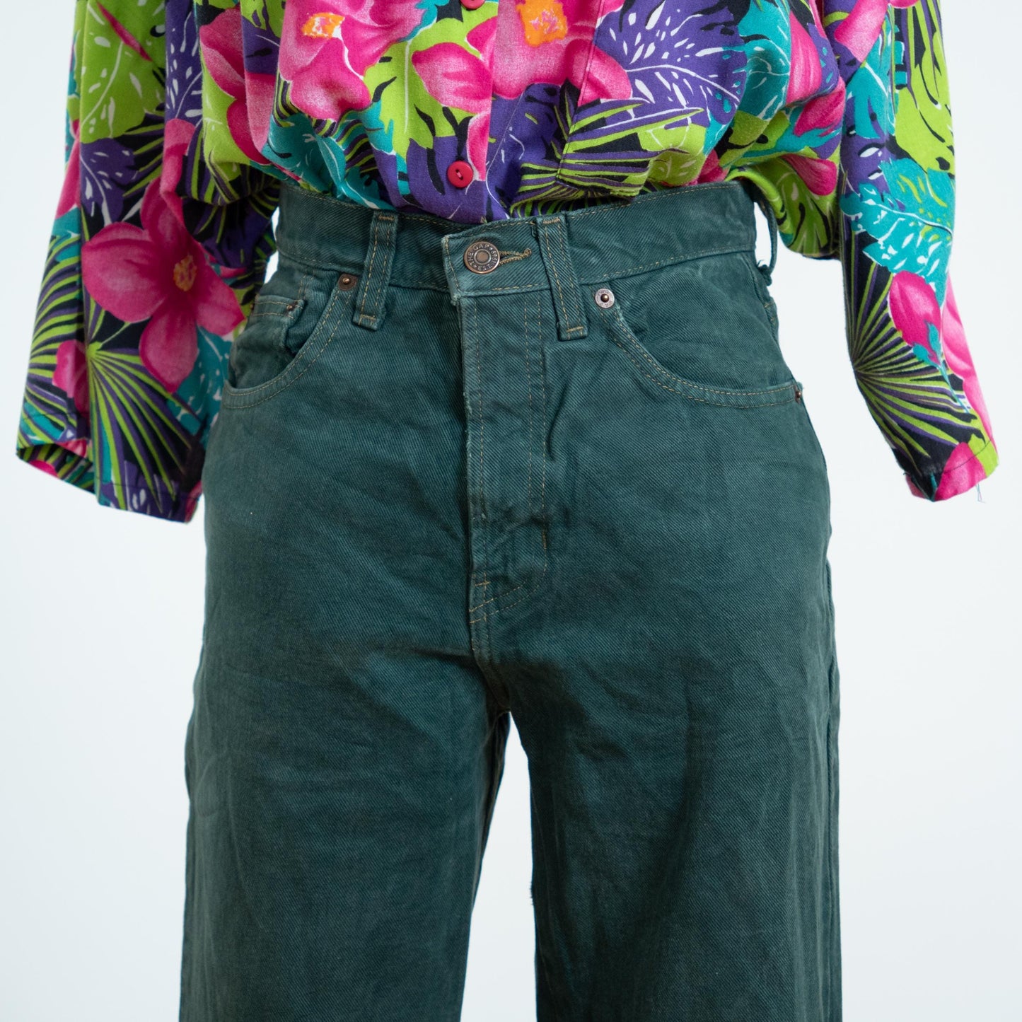 Vintage 90s Gap Green Overdyed Jeans - Small, 27" Waist