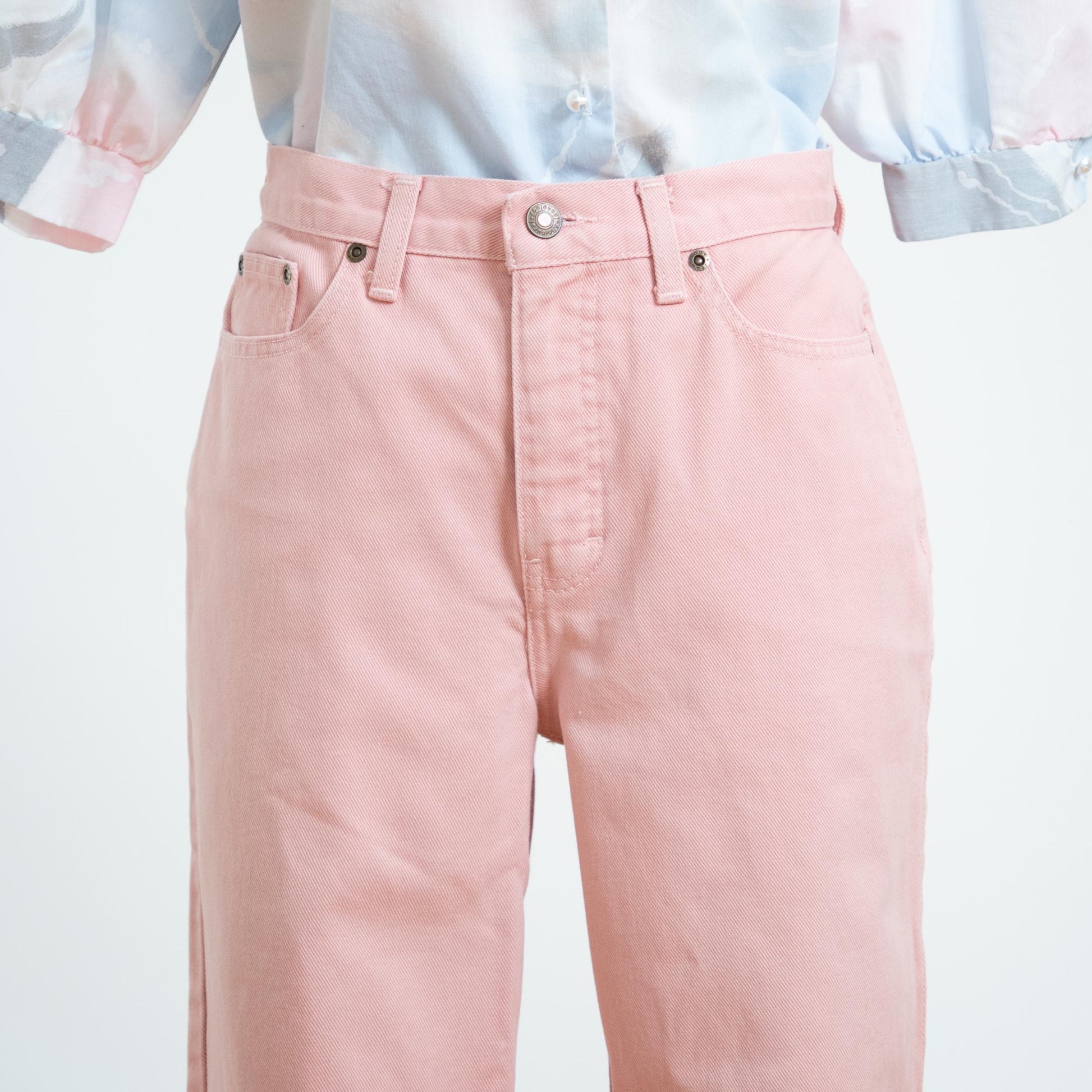 Vintage 90s Baby Pink High Waisted Jeans - Medium, 29" Waist