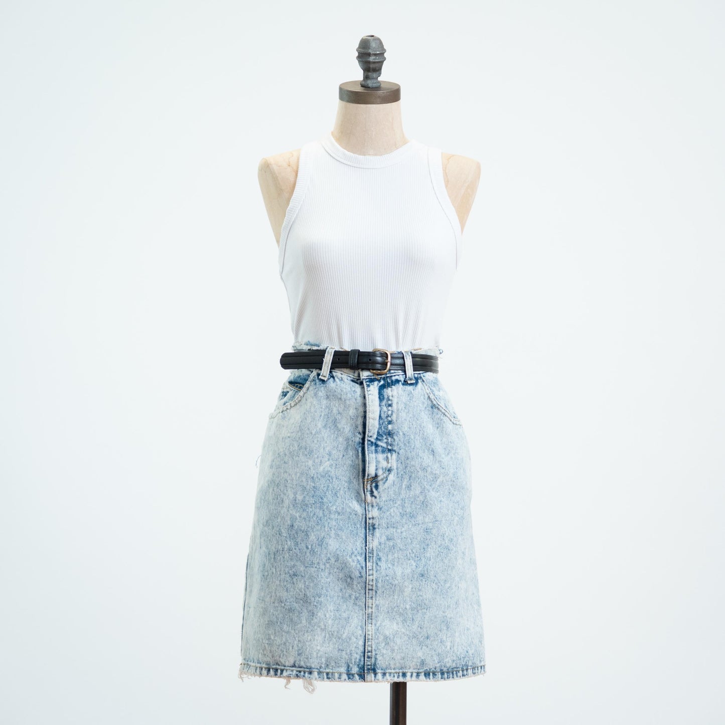 Vintage 80s Guess Acid Wash Denim Mini Skirt - Extra Small, 25" Waist 