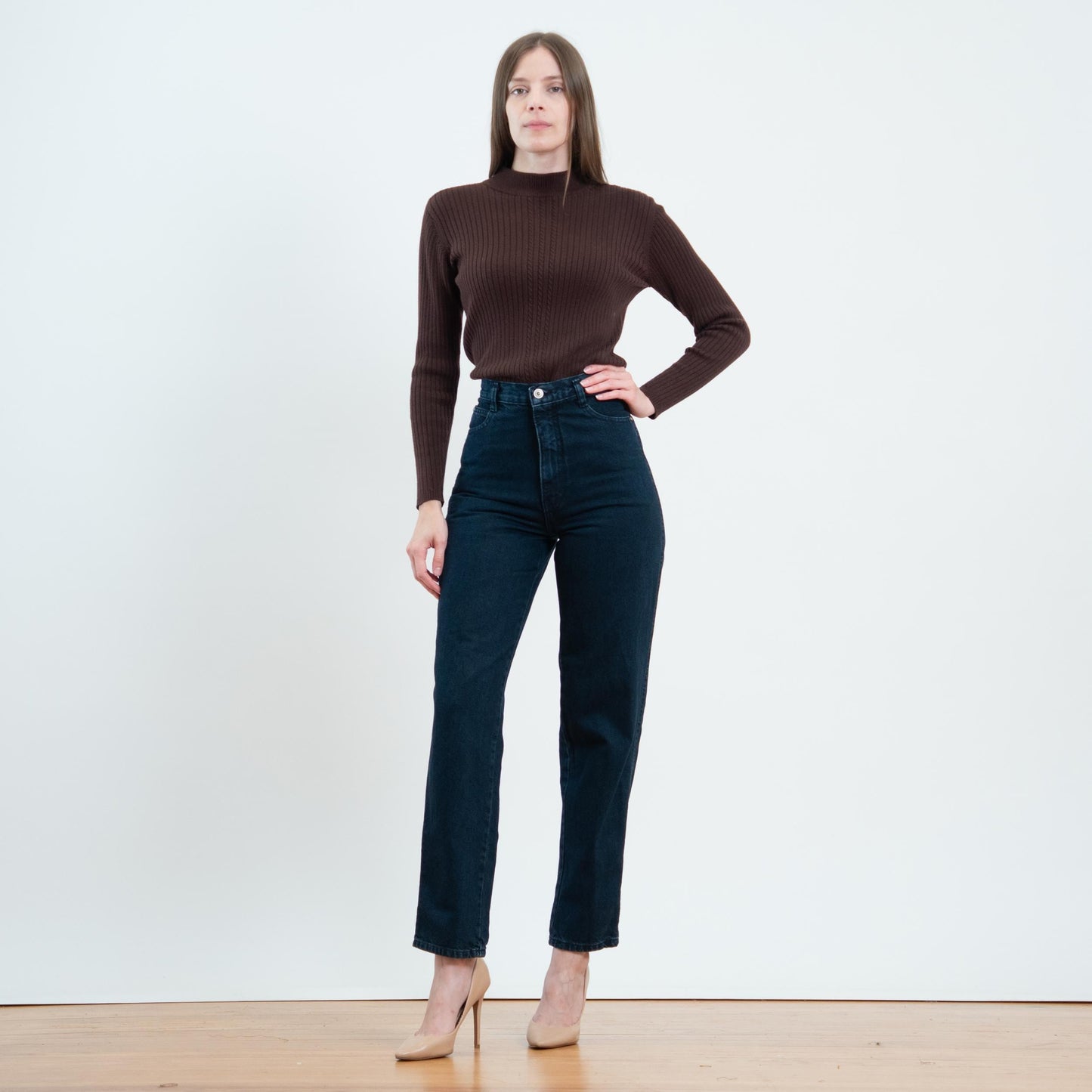 Vintage 90s Dark Indigo Blue High Waisted Jeans - Small, 26" Waist
