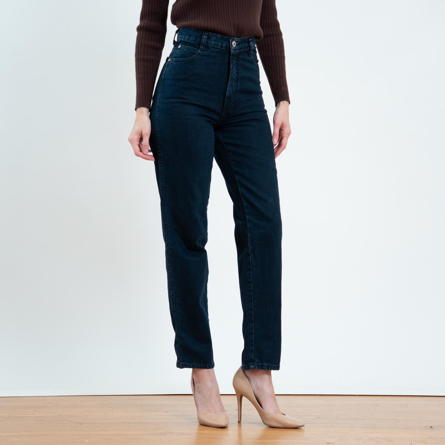Vintage 90s Dark Indigo Blue High Waisted Jeans - Small, 26" Waist