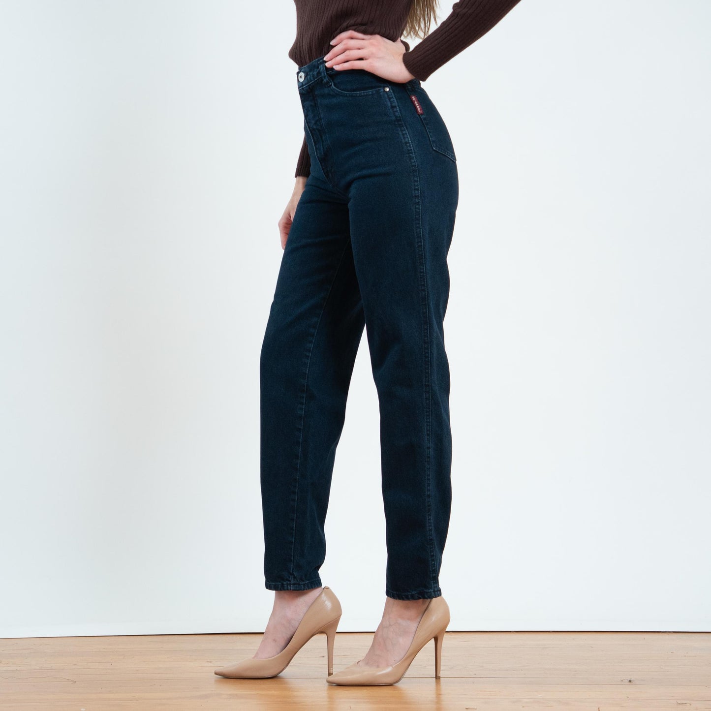 Vintage 90s Dark Indigo Blue High Waisted Jeans - Small, 26" Waist
