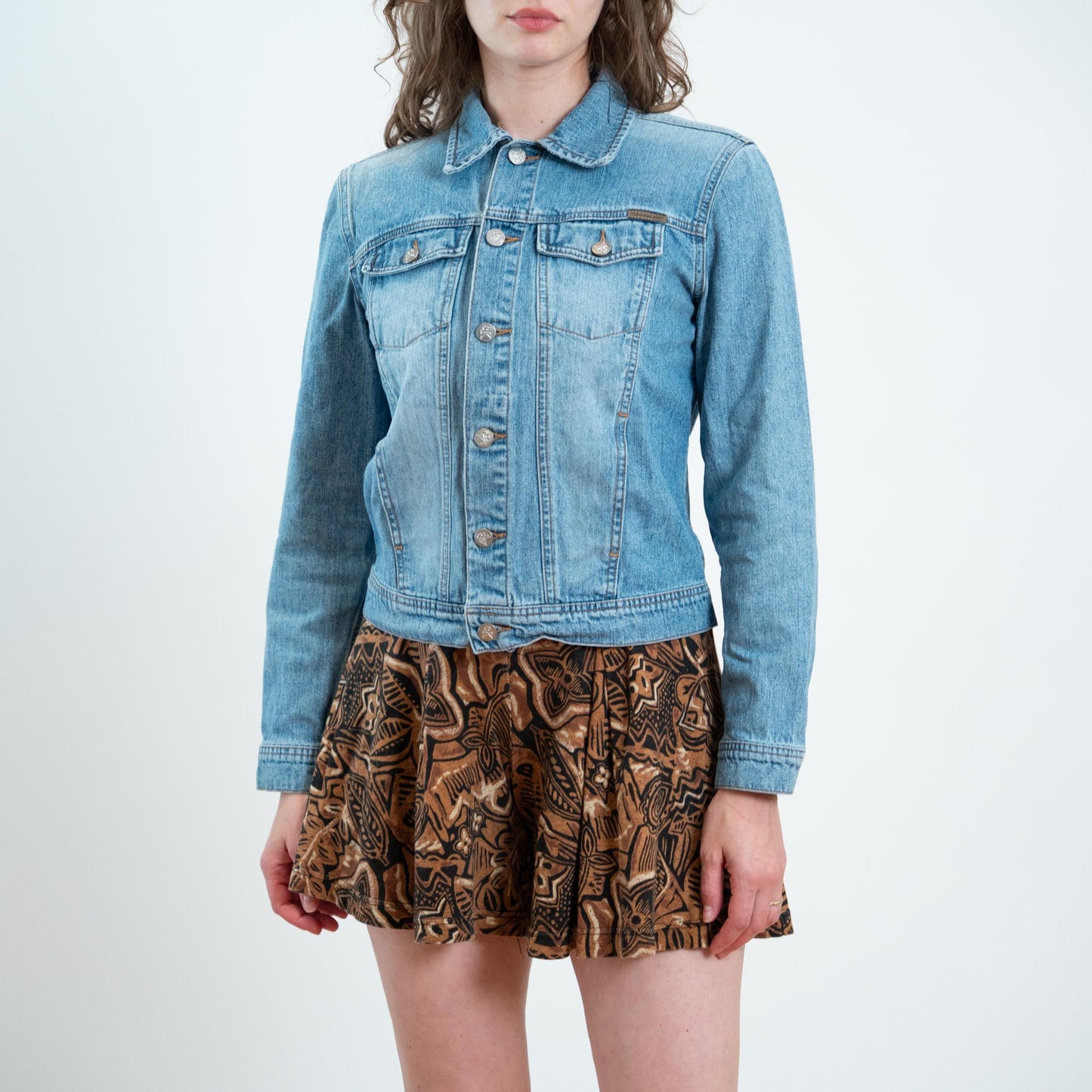 Vintage Y2K Calvin Klein Light Wash Denim Jacket - Small