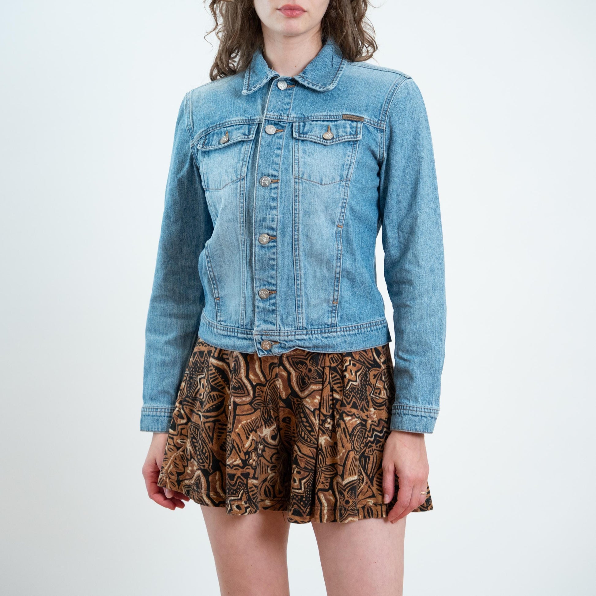 Vintage Y2K Calvin Klein Light Wash Denim Jacket - Small