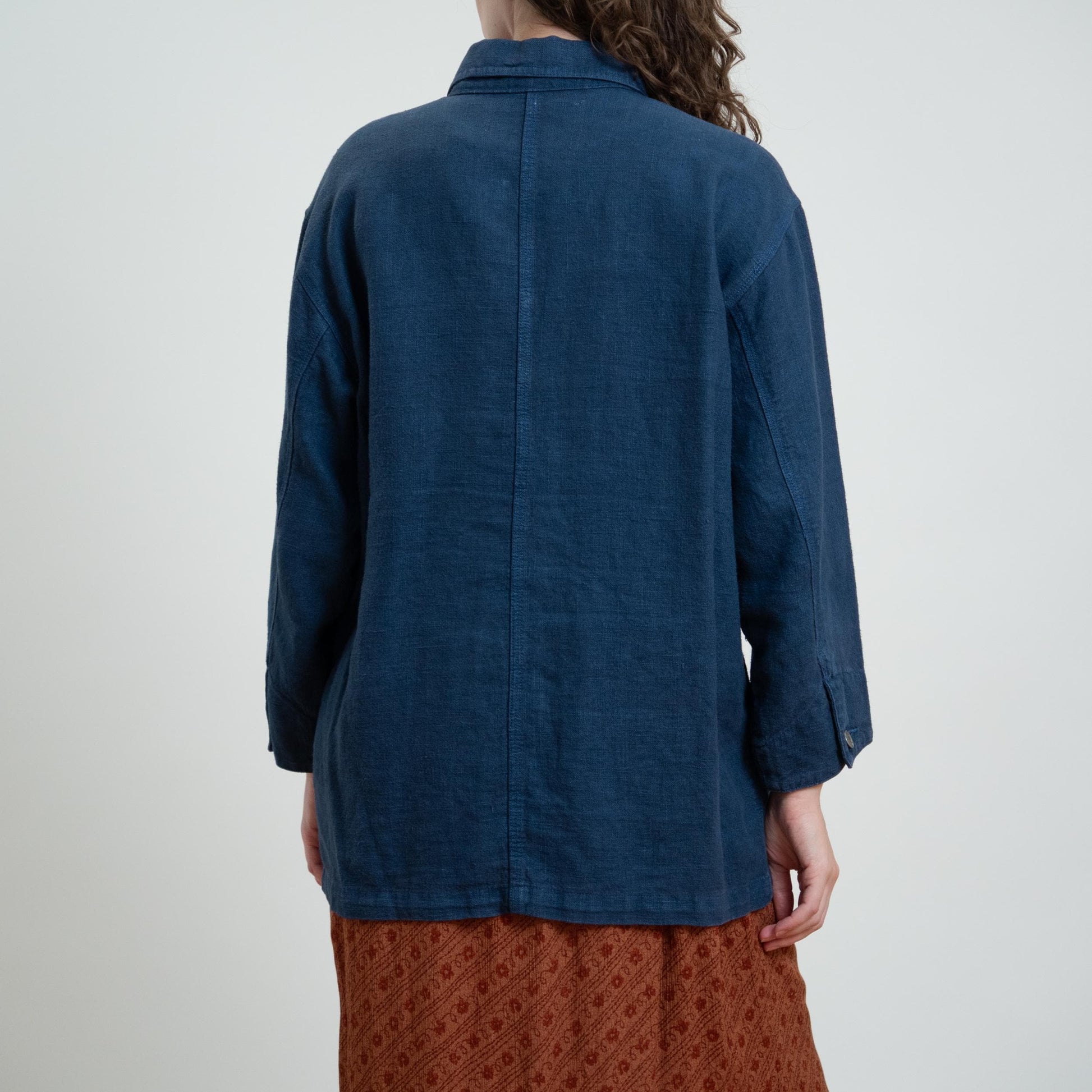Vintage 90s Eddie Bauer Indigo Blue Chore Jacket - Extra Large