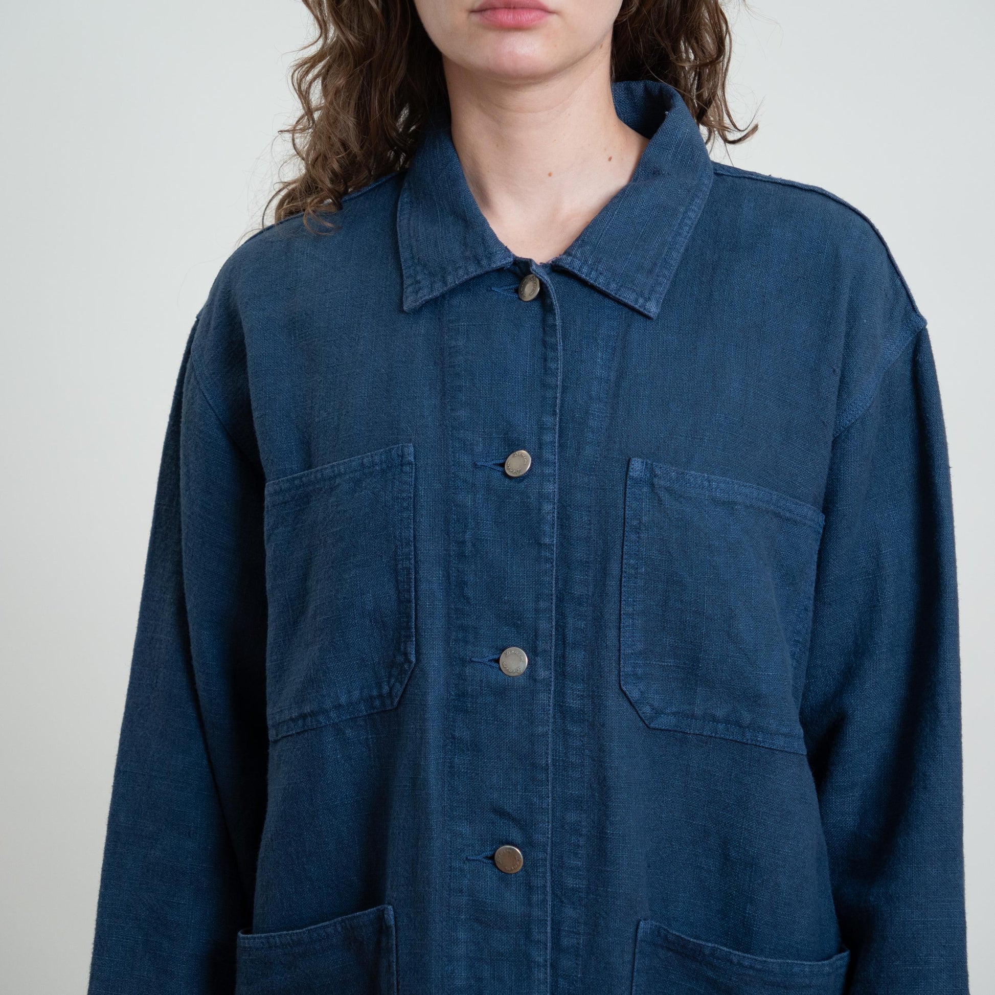 Vintage 90s Eddie Bauer Indigo Blue Chore Jacket - Extra Large