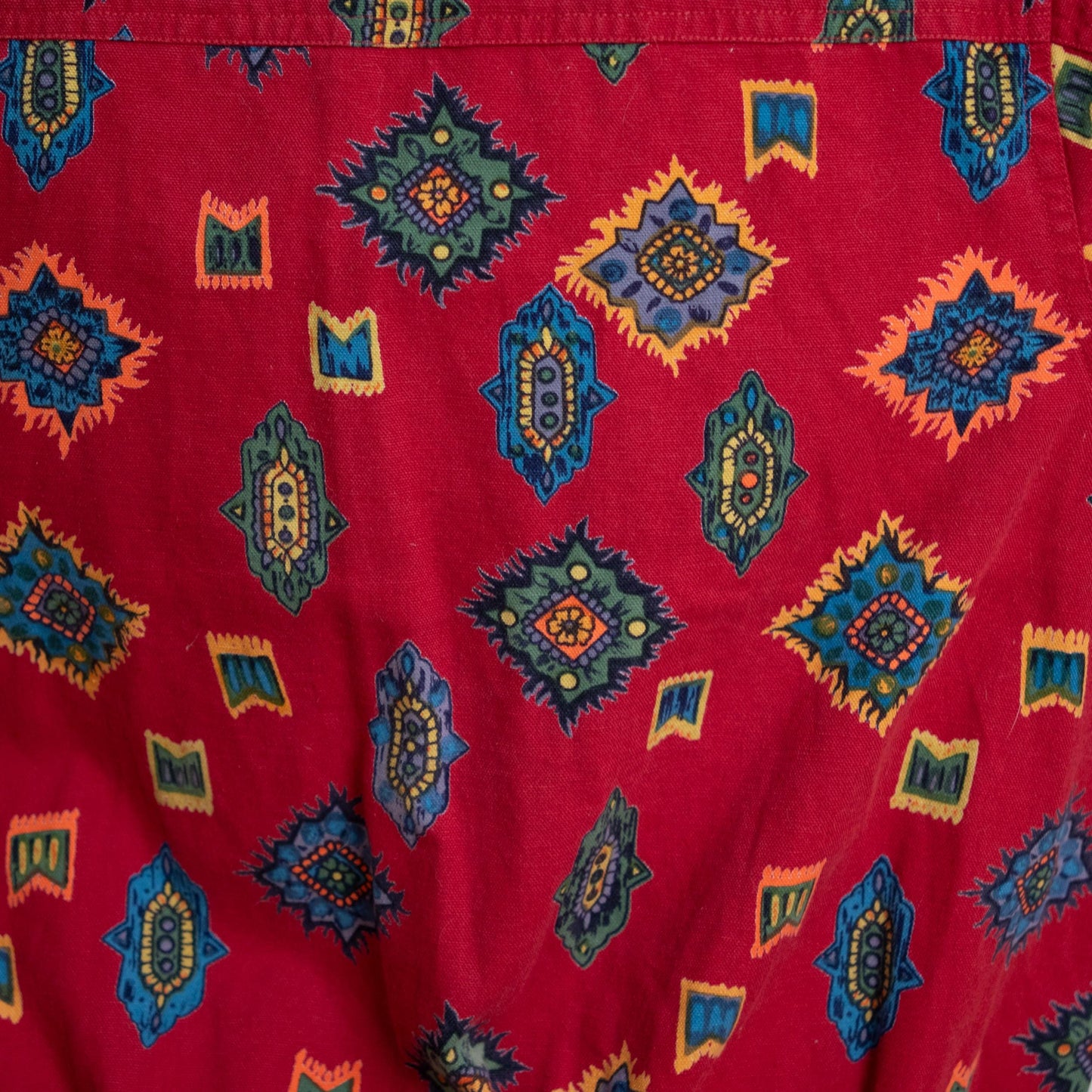 Vintage 90s Red Southwestern Print Cotton Jacket - Petite XL