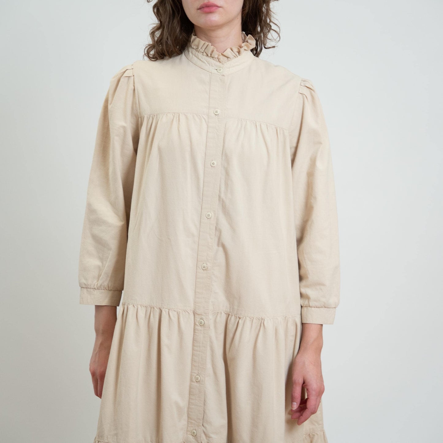 Vintage 70s Does Victorian Drop Waist Prairie Dress - Medium