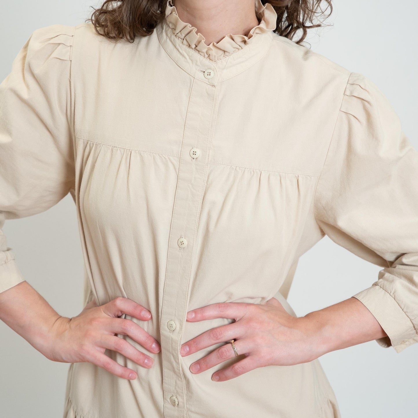Vintage 70s Does Victorian Drop Waist Prairie Dress - Medium