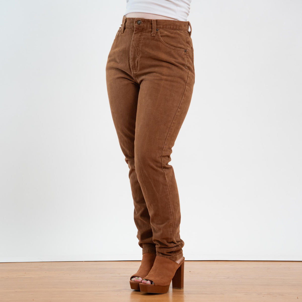 Vintage 90s Soft Cinnamon Brown Jeans - Large, 32" Waist | High Waisted Denim Mom Jeans