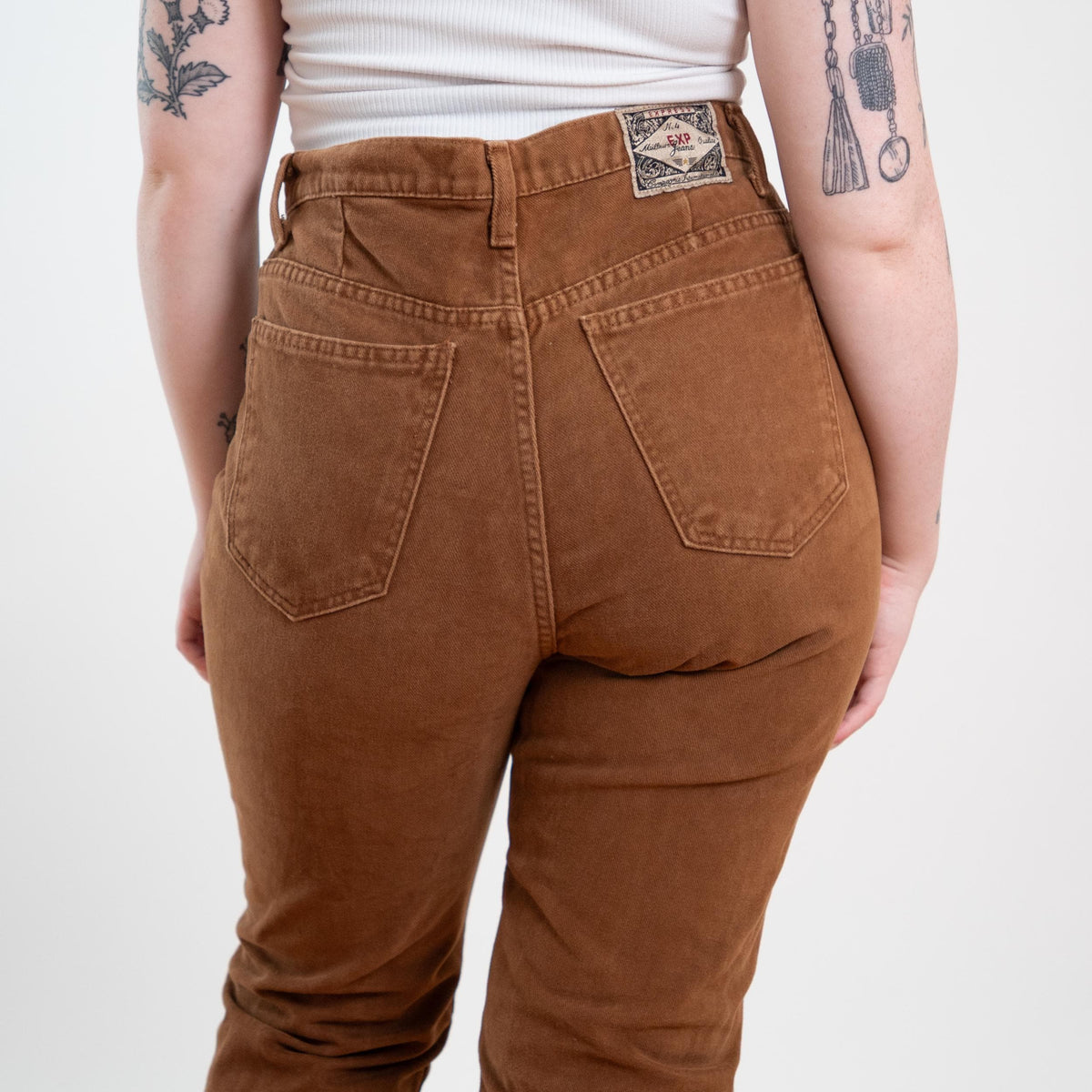 Vintage 90s Soft Cinnamon Brown Jeans - Large, 32" Waist | High Waisted Denim Mom Jeans
