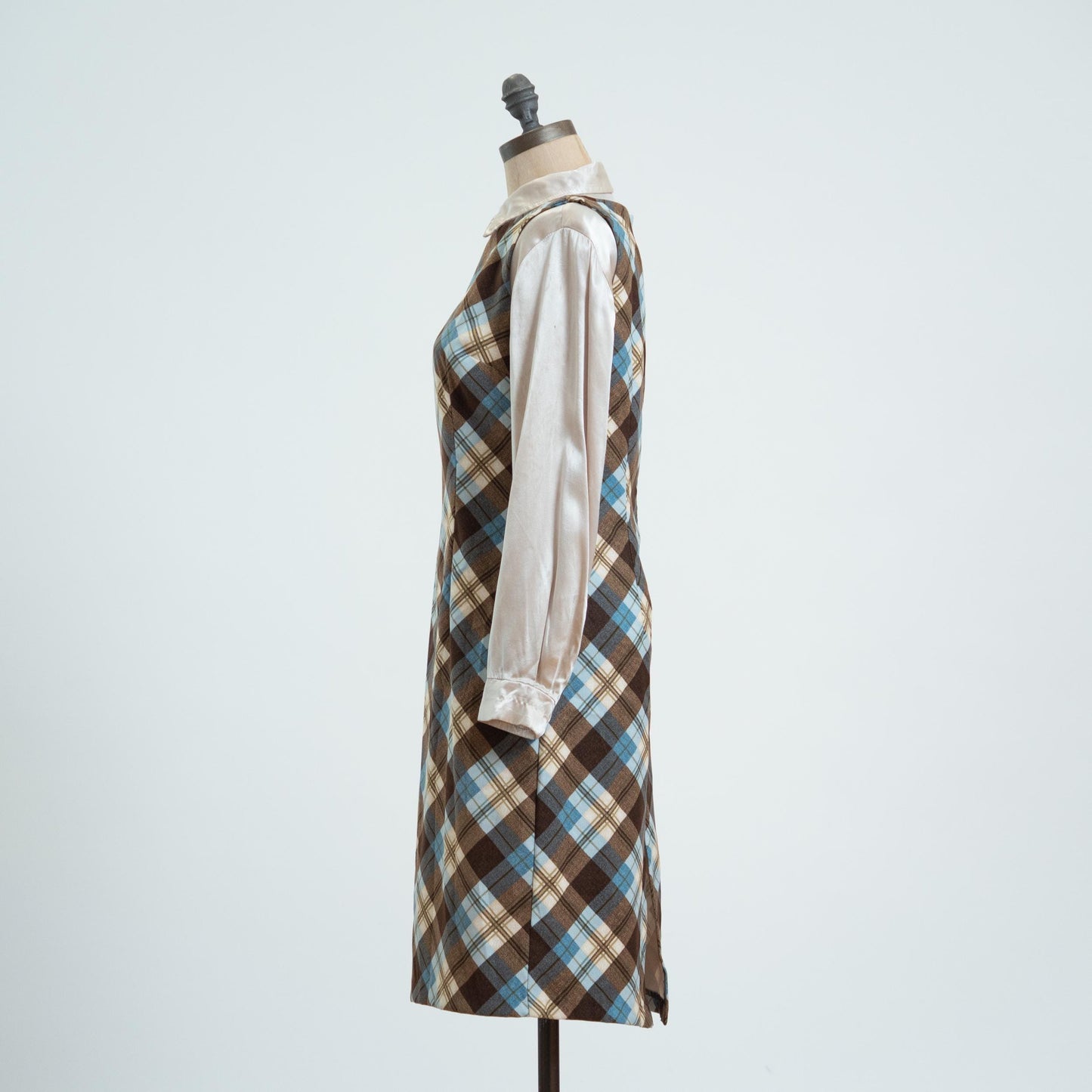 Vintage Y2K Does 60s Plaid Schoolgirl Shift Dress - Medium