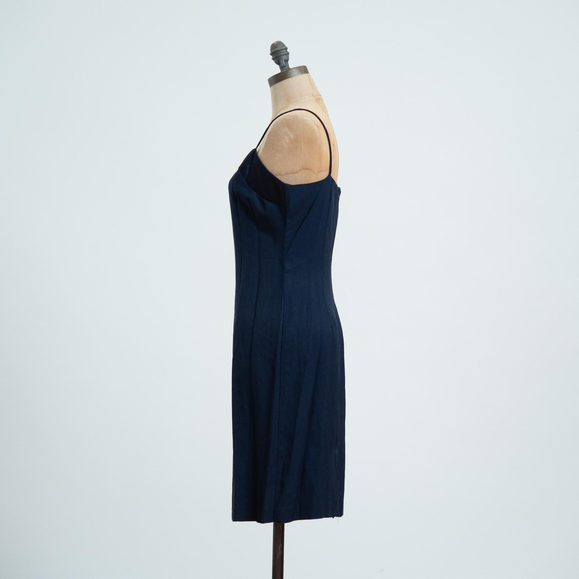Vintage 90s Midnight Blue Cocktail Dress - Medium