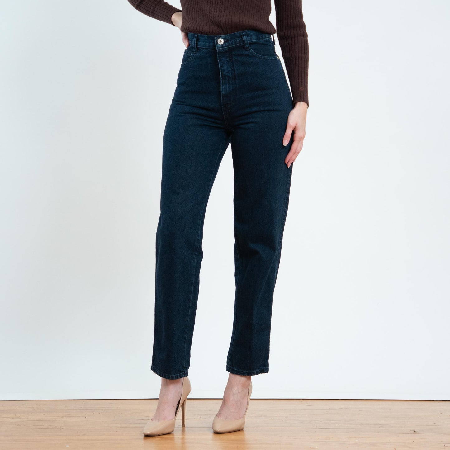 Vintage 90s Dark Indigo Blue High Waisted Jeans - Small, 26" Waist