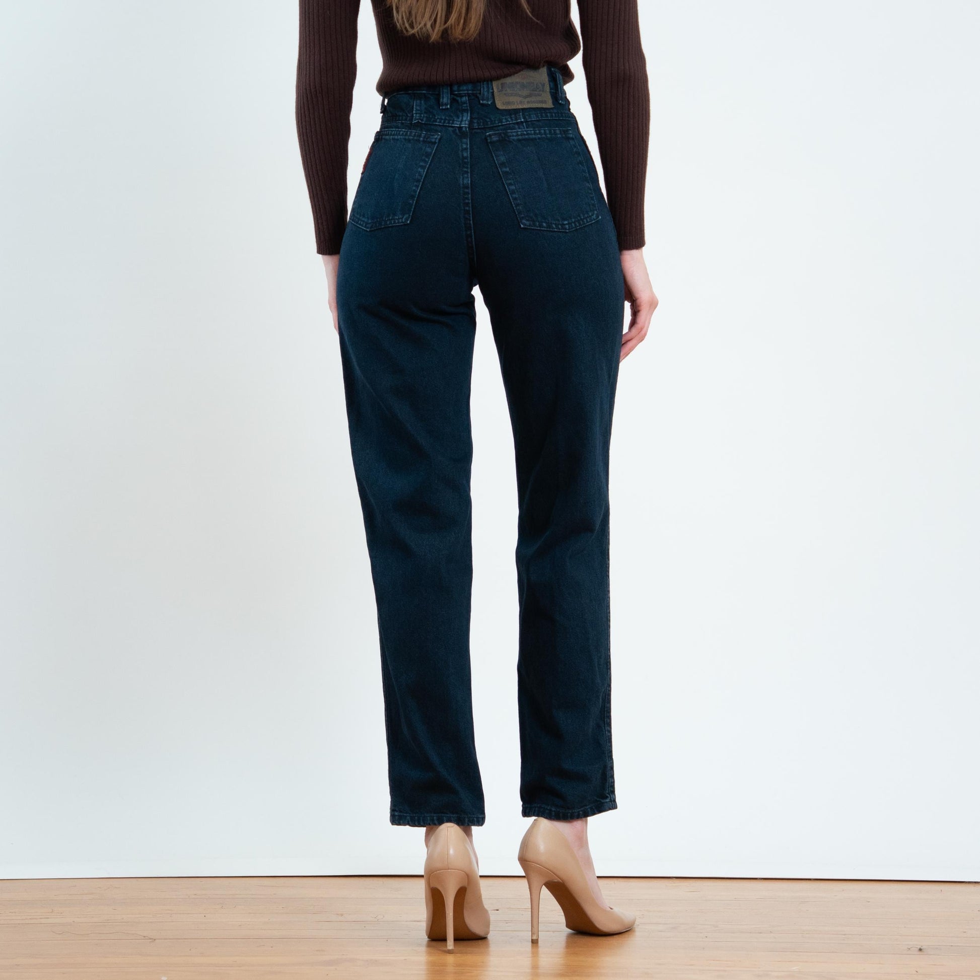 Vintage 90s Dark Indigo Blue High Waisted Jeans - Small, 26" Waist