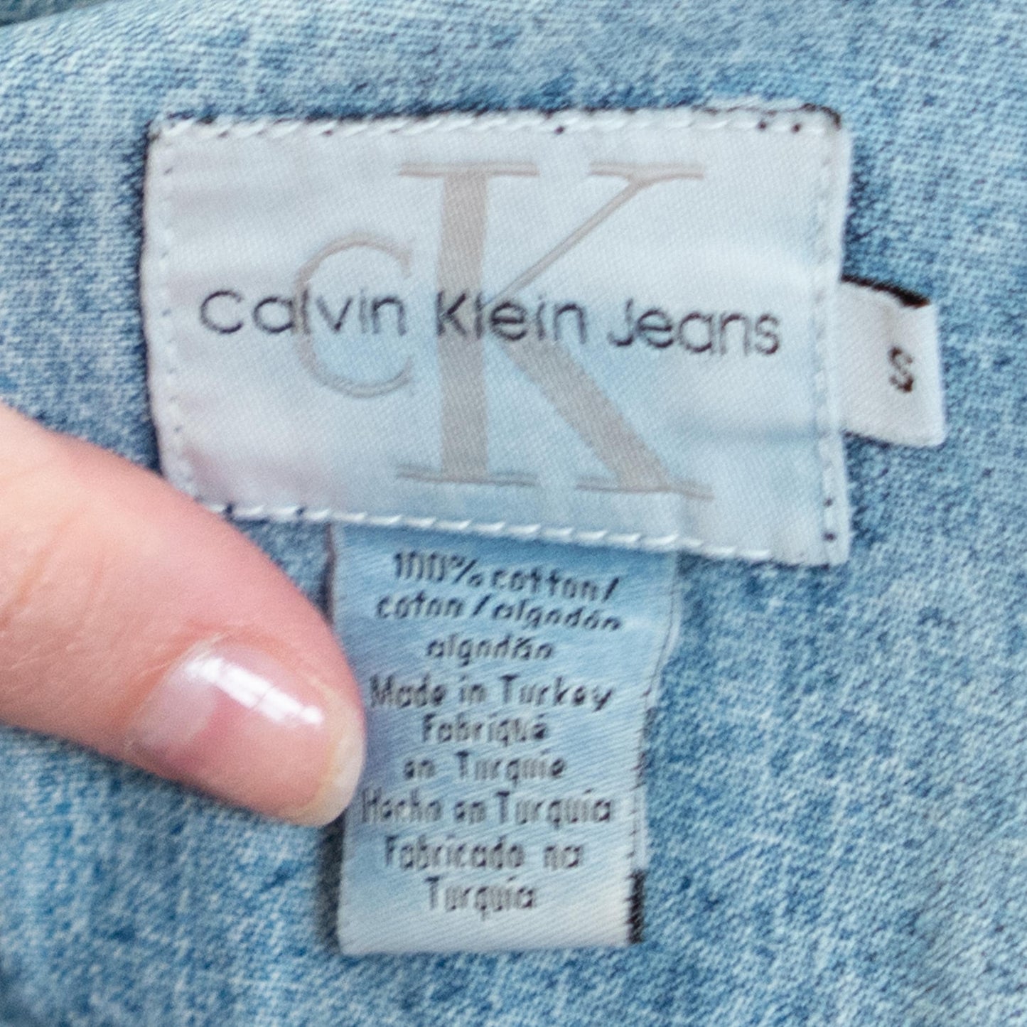 Vintage Y2K Calvin Klein Light Wash Denim Jacket - Small