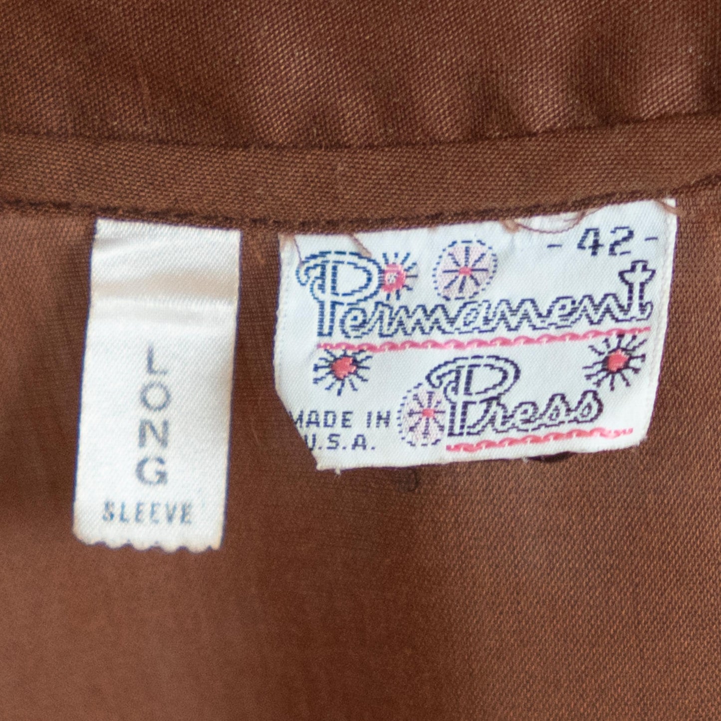 Vintage 70s Cocoa Brown Wing Tip Collar Shirt - Extra Large 