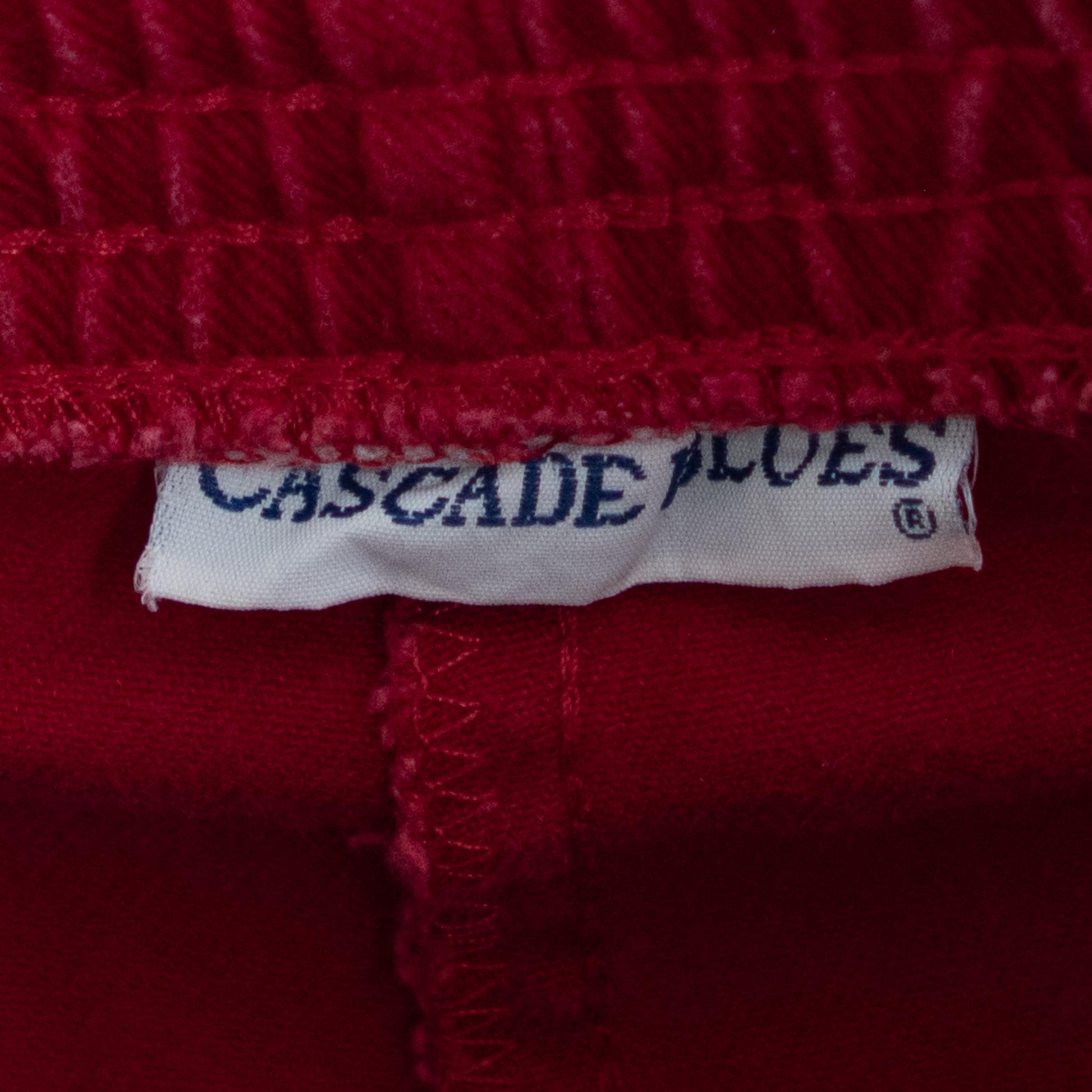 Vintage 80s Cherry Red Cotton Twill Lounge Pants - Medium