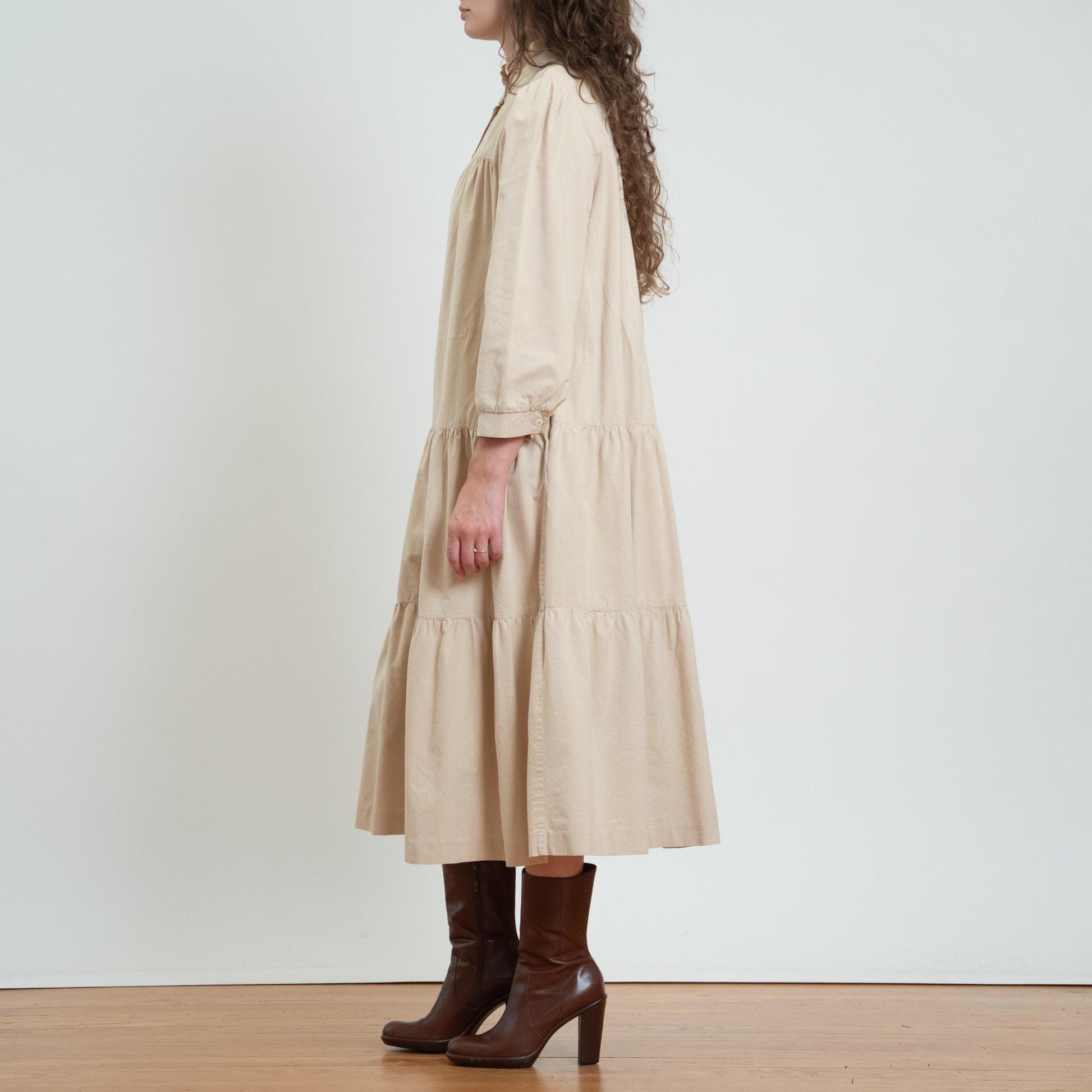 Vintage 70s Does Victorian Drop Waist Prairie Dress - Medium