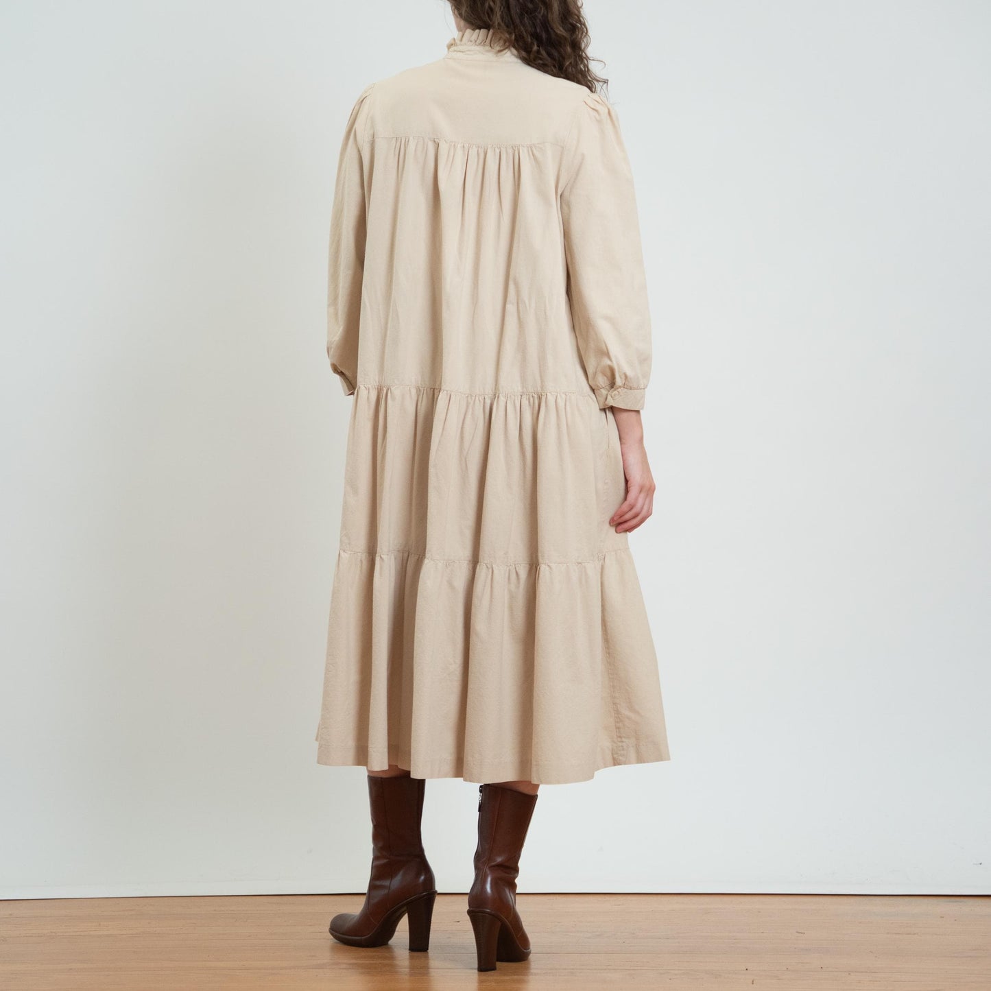 Vintage 70s Does Victorian Drop Waist Prairie Dress - Medium