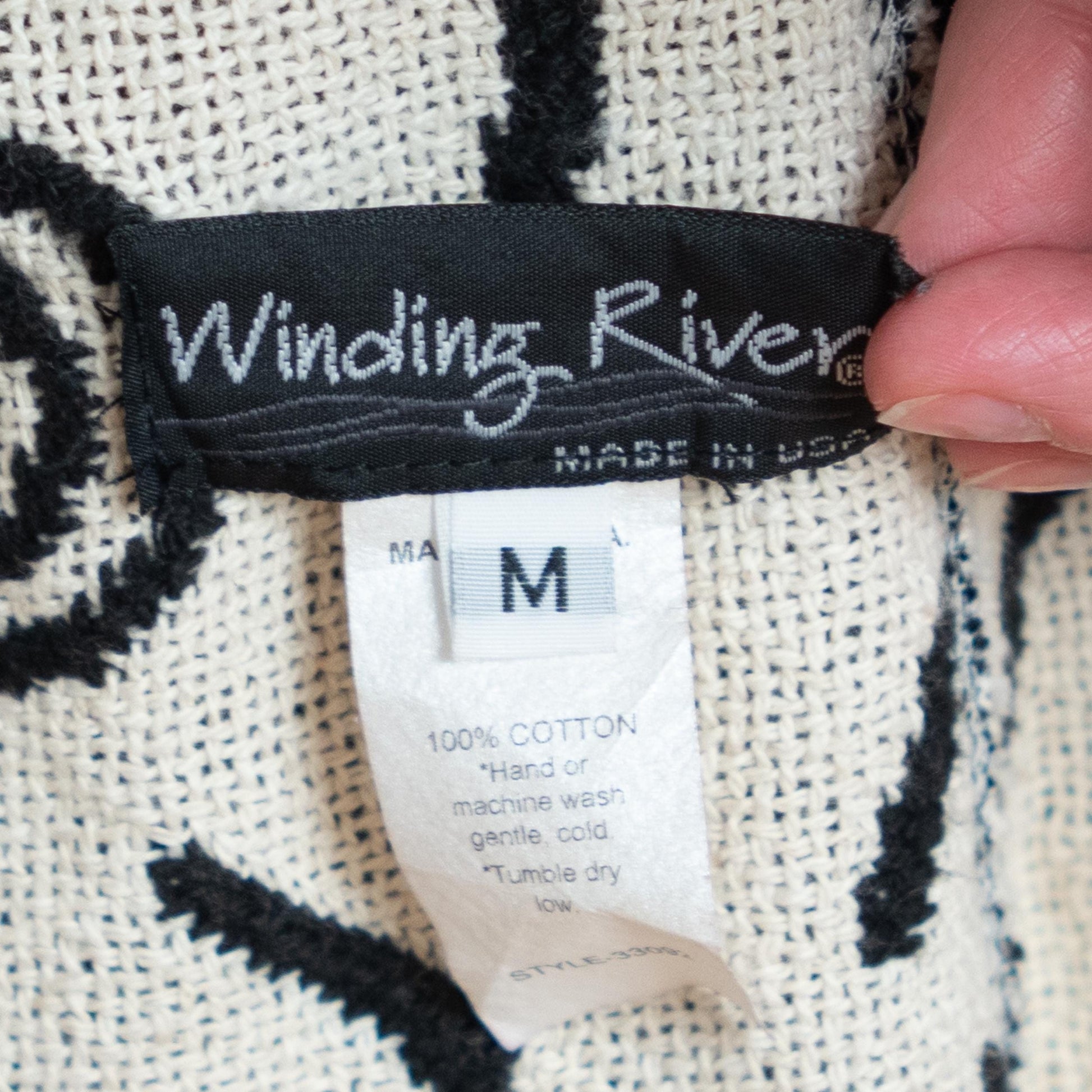 Vintage 90s Black & White Reversible Tapestry Jacket - Medium