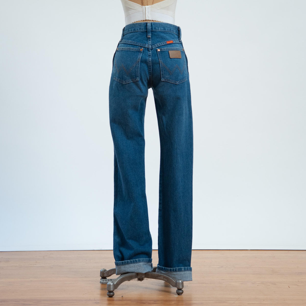 Vintage 90s Wrangler High Waisted Straight Leg Jeans - Extra Small Long, 25" Waist | Denim Western Jeans