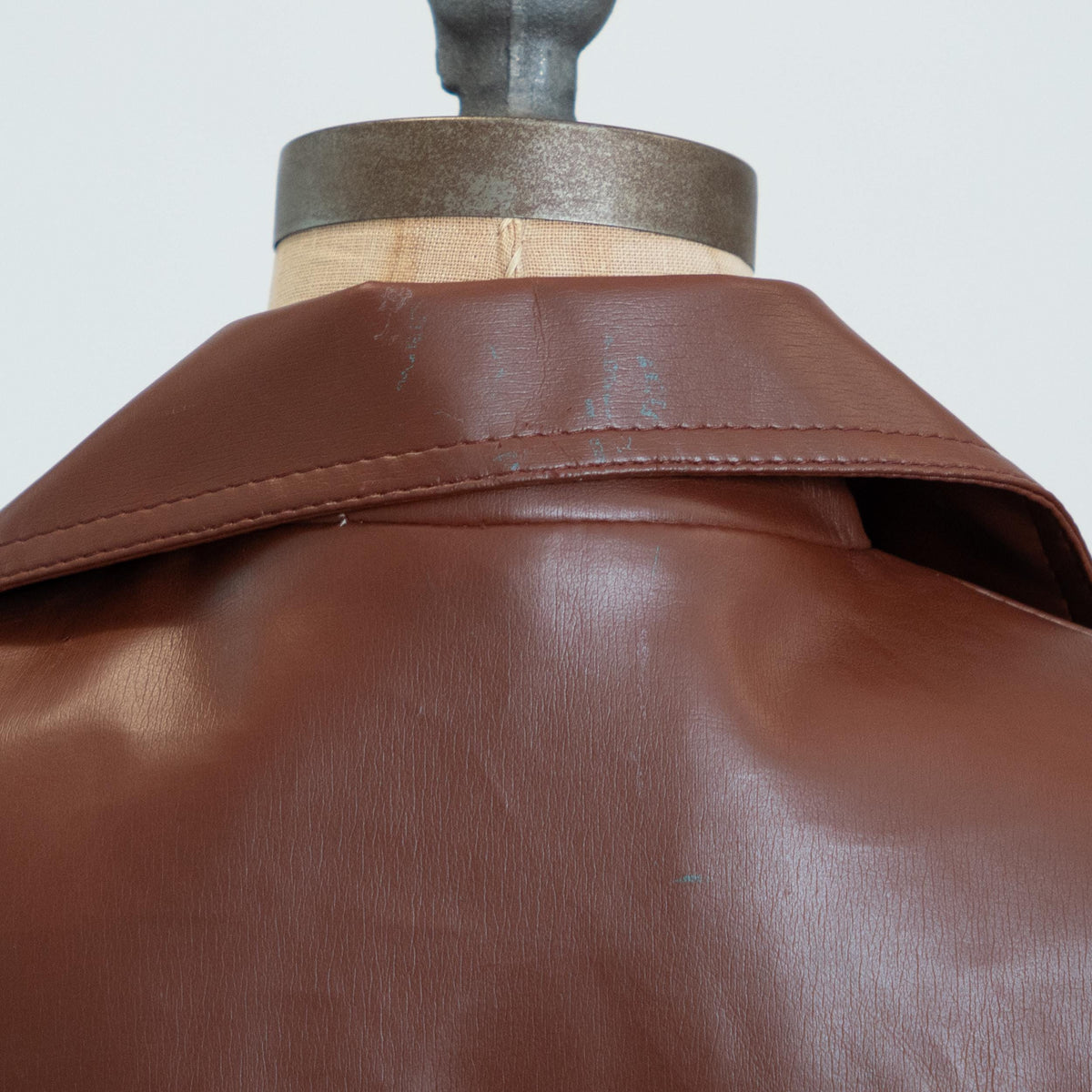 Vintage 70s Brown Vinyl Faux Leather Jacket - Extra Large | Button Up Notched Collar Blazer