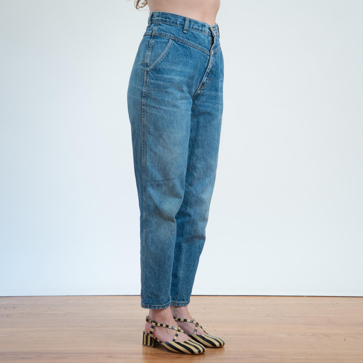 Vintage 80s Yoked High Waisted Jeans - Petite Large, 31" Waist | Jack Mulqueen Denim Mom Jeans