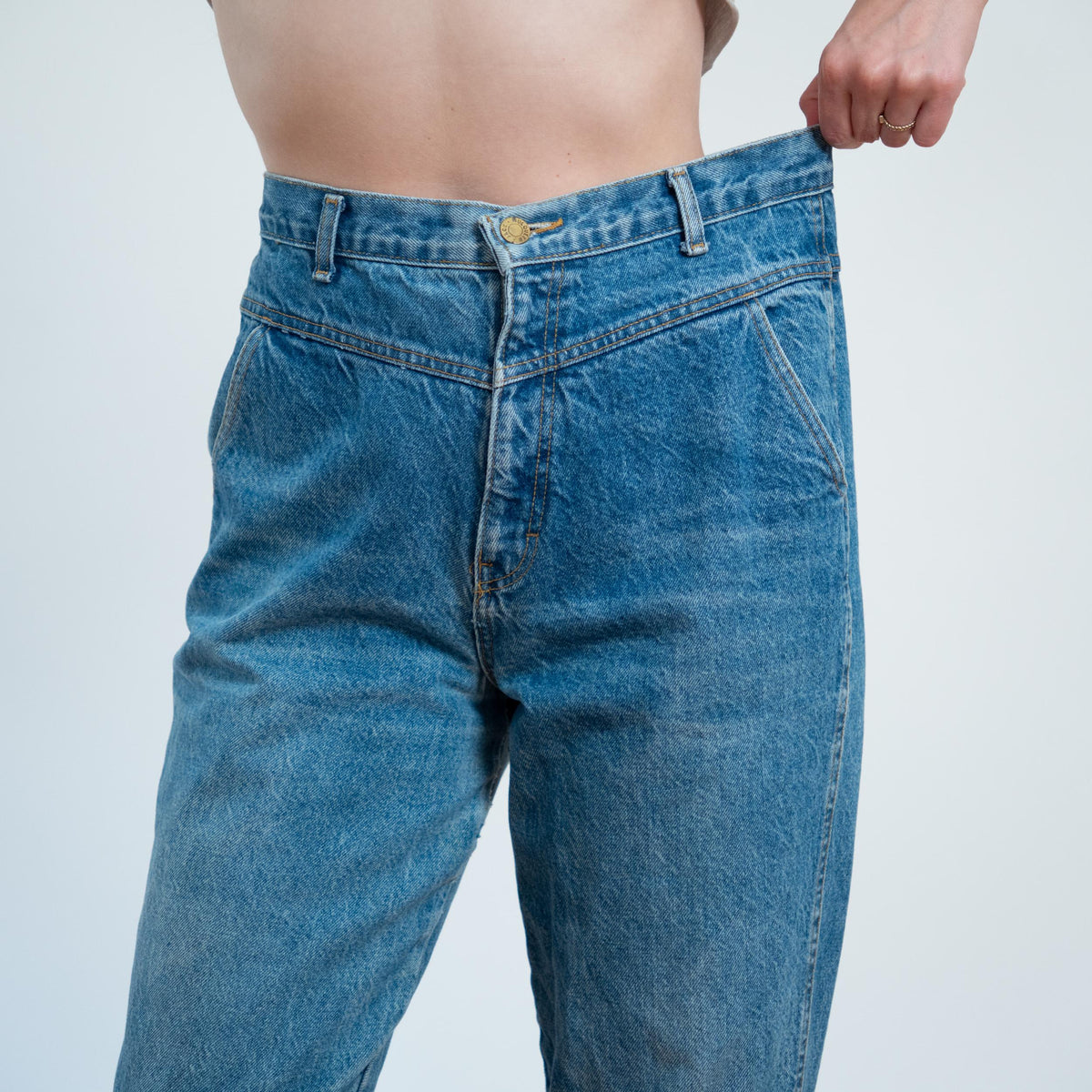 Vintage 80s Yoked High Waisted Jeans - Petite Large, 31" Waist | Jack Mulqueen Denim Mom Jeans