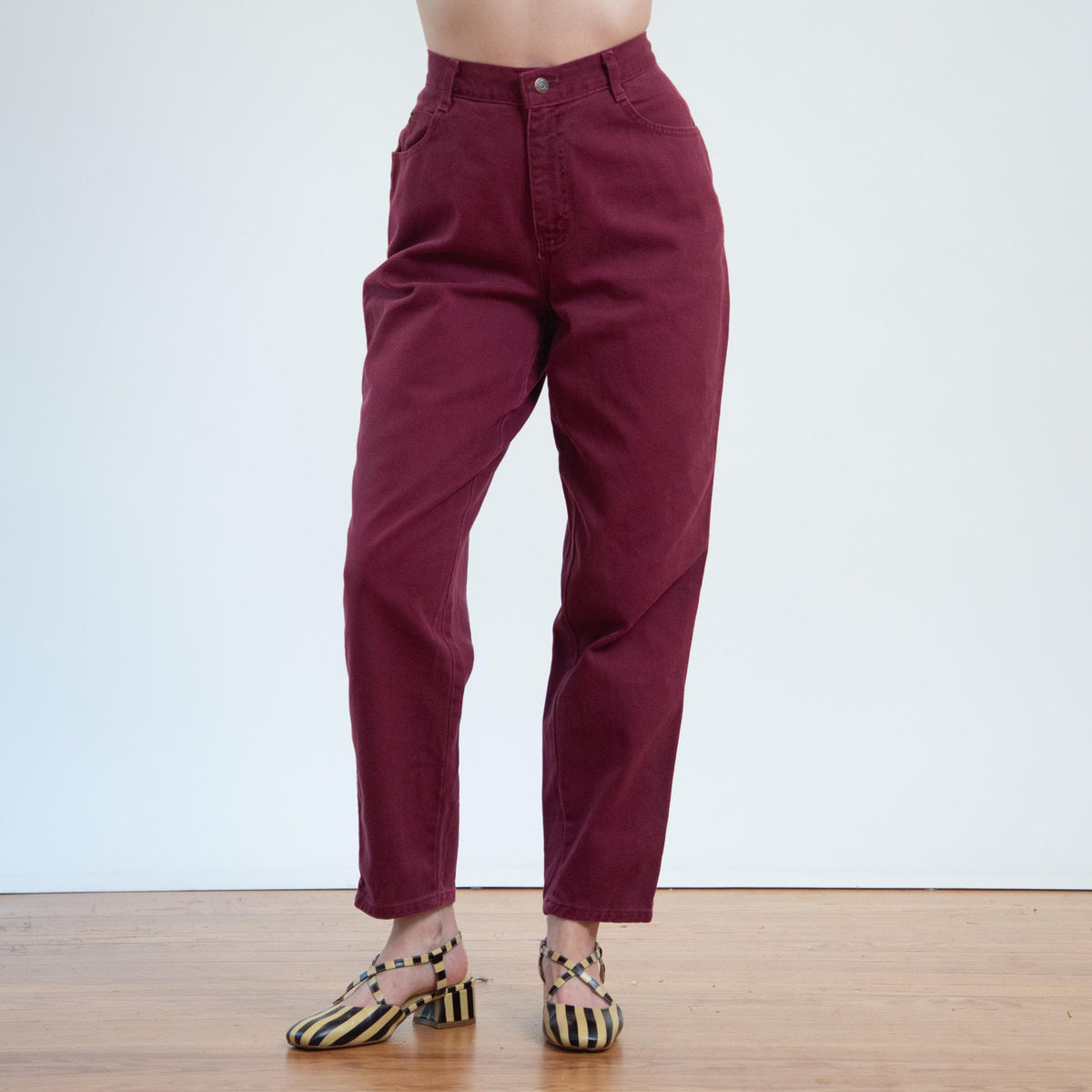Vintage 90s Wine Red High Waisted Jeans - Medium, 29" Waist | Gitano Denim Mom Jeans