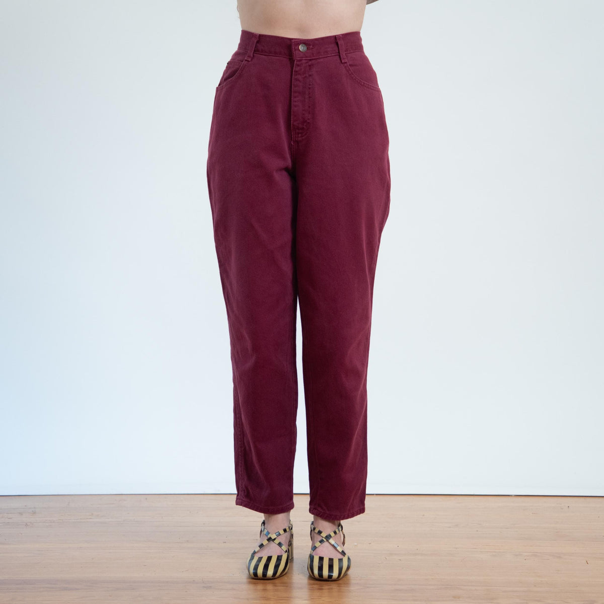 Vintage 90s Wine Red High Waisted Jeans - Medium, 29" Waist | Gitano Denim Mom Jeans