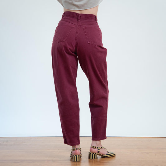 Vintage 90s Wine Red High Waisted Jeans - Medium, 29" Waist | Gitano Denim Mom Jeans