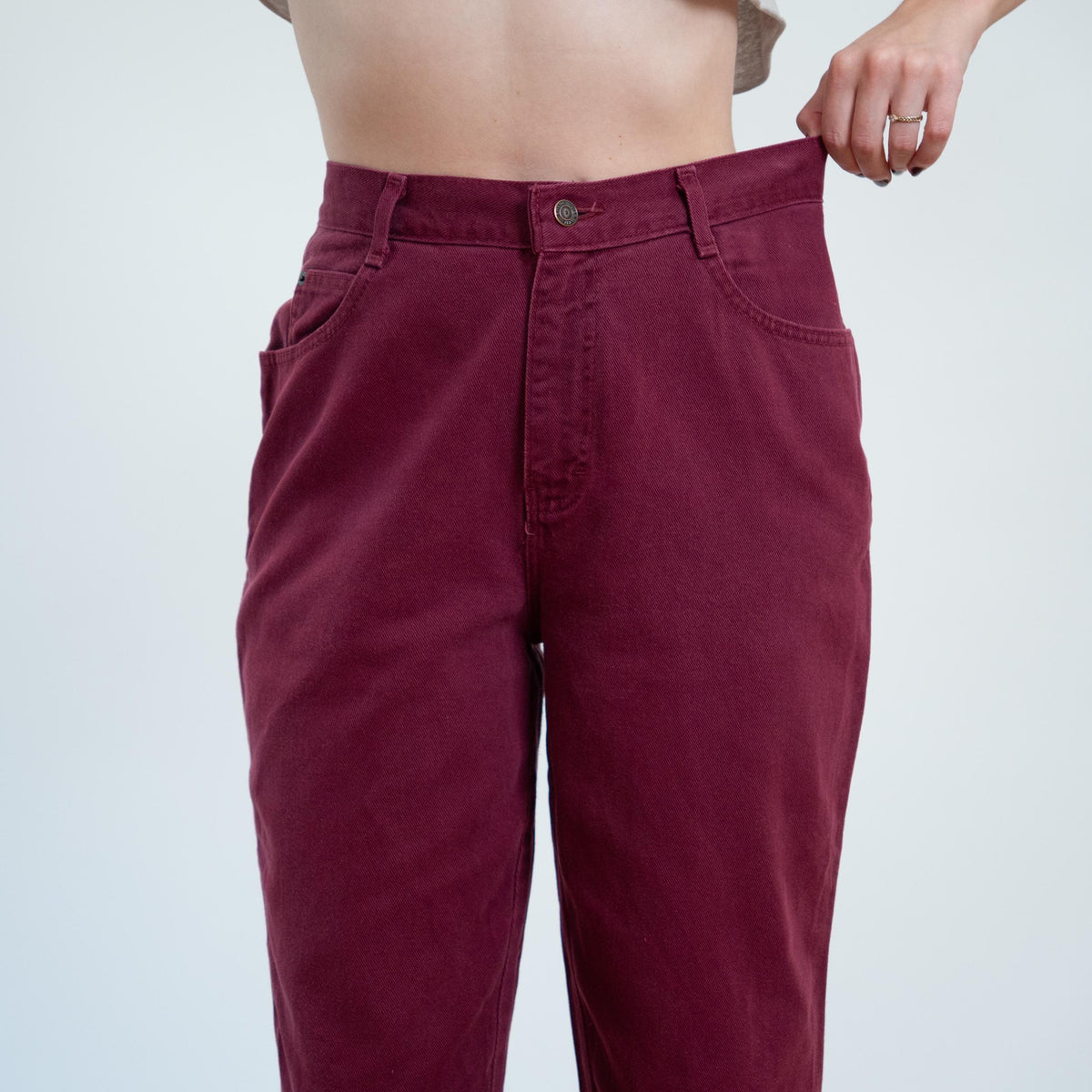 Vintage 90s Wine Red High Waisted Jeans - Medium, 29" Waist | Gitano Denim Mom Jeans