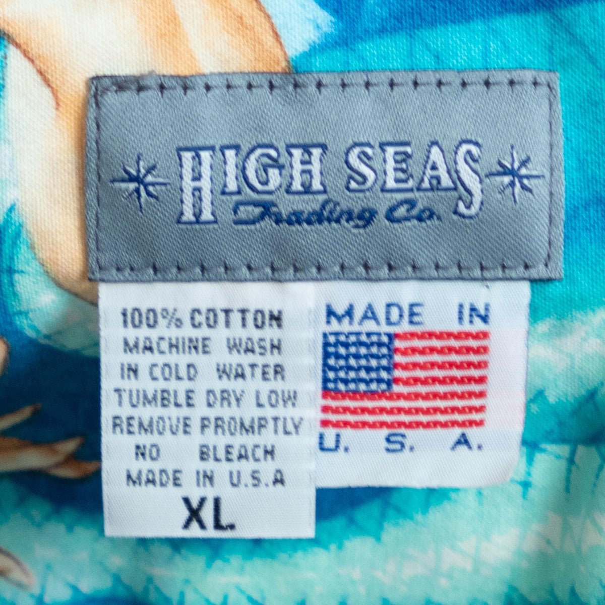 Vintage 90s Mermaid Print Blue Cotton Aloha Shirt - Extra Large | High Seas Trading Co Novelty Top
