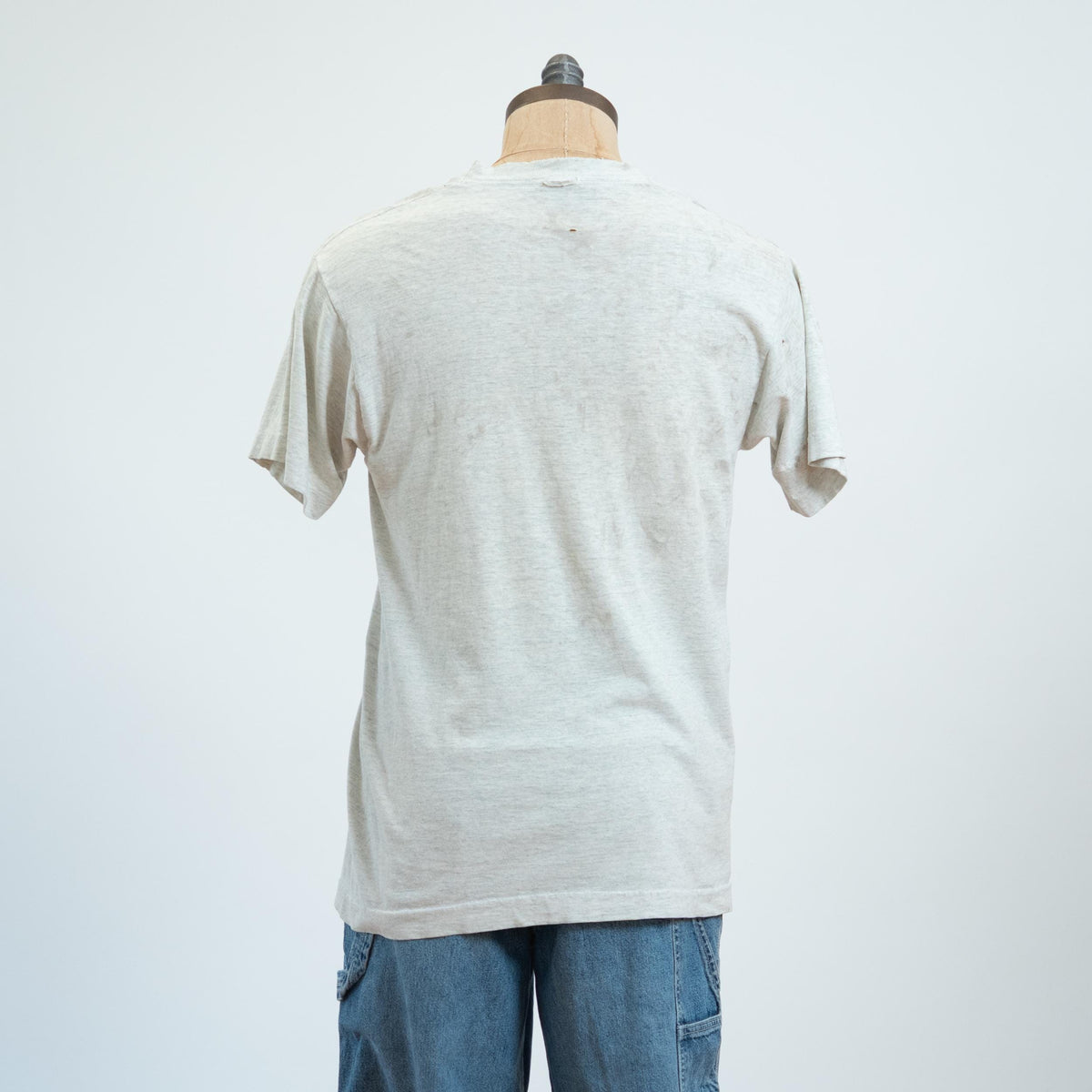 Vintage 90s "The Good Dog Company" Thrashed T Shirt - Large | Heather Gray Distressed Graphic Tee