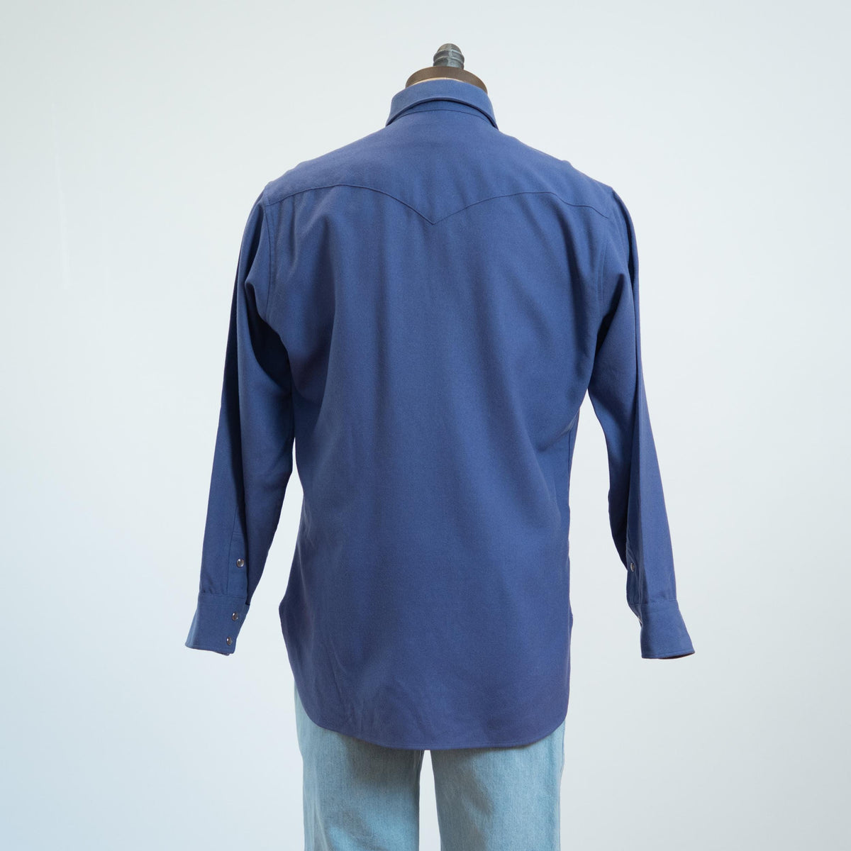Vintage 70s Pendleton Slate Blue Wool Pearl Snap Shirt - Large | Western Distressed Long Sleeve Overshirt