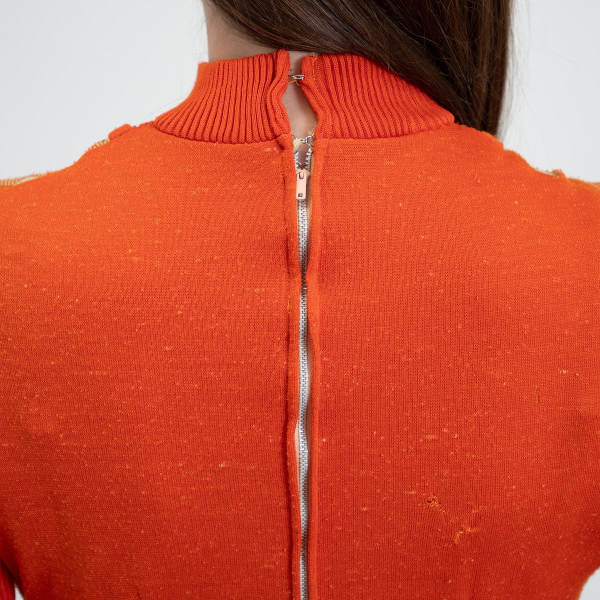 Vintage 70s Orange Plaid Flared Jumpsuit - Extra Small | Retro Disco Leisure Suit Pantsuit