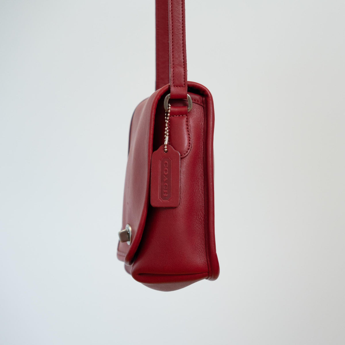 Vintage 90s Coach Red Companion Flap Bag #9076 | Designer Crossbody Purse