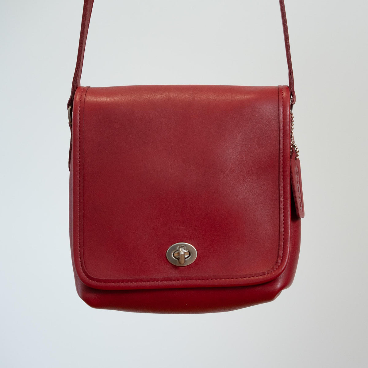 Vintage 90s Coach Red Companion Flap Bag #9076 | Designer Crossbody Purse
