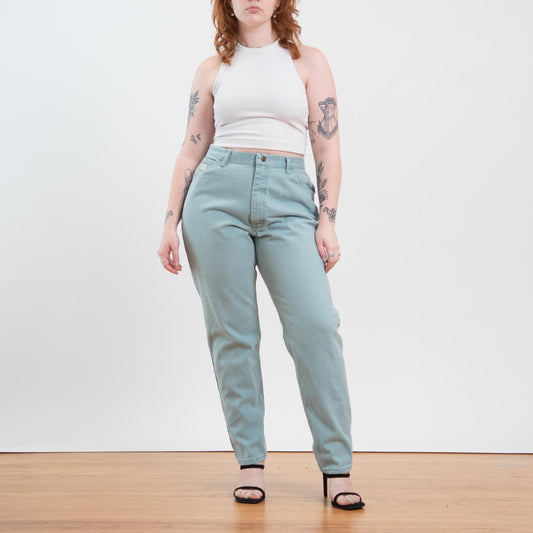 Vintage 90s Wrangler Mint Green Curvy Fit Jeans - Large, 31" Waist | Denim High Waisted Mom Jeans