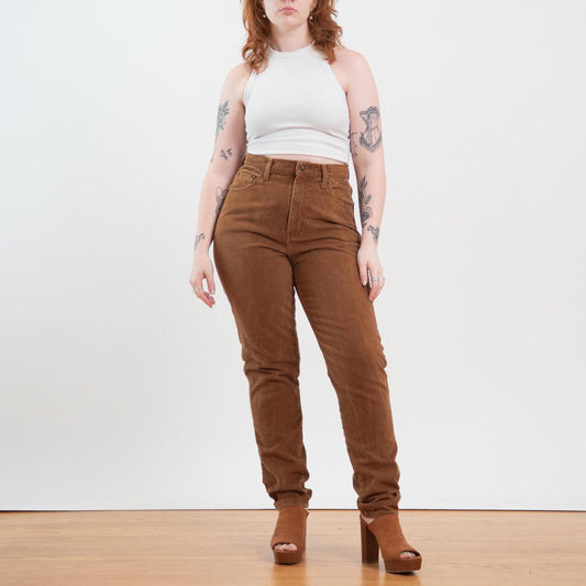 Vintage 90s Soft Cinnamon Brown Jeans - Large, 32" Waist | High Waisted Denim Mom Jeans